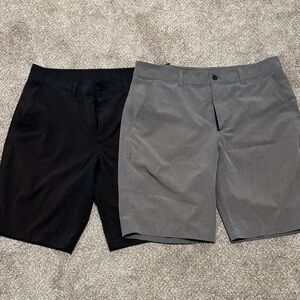 Two Old Navy Men's Dark and Light Gray Flat Front Shorts